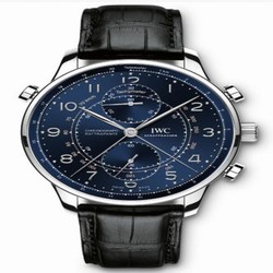 IWC Portuguese Chrono-Rattrapante Stainless Steel / Blue / Boutique Milano Laureus IW3712-23