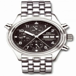 IWC Pilot's Watch Doppelchronograph Stainless Steel / Black / Spanish / Bracelet IW3713-26