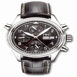 IWC Pilot's Watch Spitfire Double Chronograph Stainless Steel / Black / Spanish / Strap IW3713-35