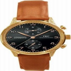 IWC Portuguese Chrono-Automatic Rose Gold / Black / Diamond IW3714-18