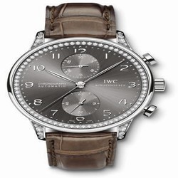 IWC Portuguese Chrono-Automatic White Gold / Ardoise / Diamond IW3714-39