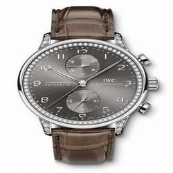 IWC Portuguese Chrono-Automatic White Gold / Ardoise / Diamond IW3714-41