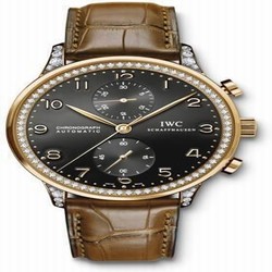 IWC Portuguese Chrono-Automatic Rose Gold / Black / Diamond IW3714-43