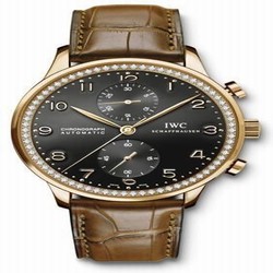 IWC Portuguese Chrono-Automatic Rose Gold / Black / Diamond IW3714-44