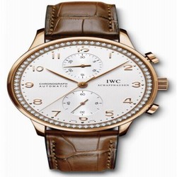 IWC Portugieser Chrono-Automatic Red Gold / Silver / Diamond IW3714-84
