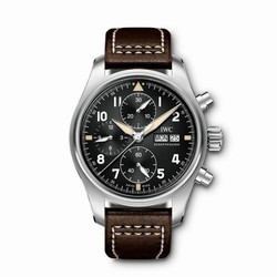 IWC Pilot's Watch Chronograph Spitfire Stainless Steel / Black / Calf IW3879-03