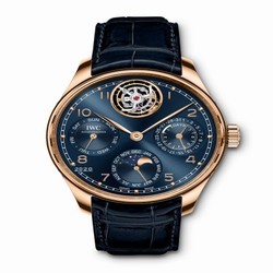 IWC Portuguese Perpetual Calendar Tourbillon Armor Gold / Blue IW394005