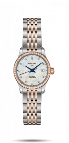 Longines Record 26mm Stainless Steel / Pink Gold / Diamond / MOP-Diamond / Bracelet L2.320.5.89.7