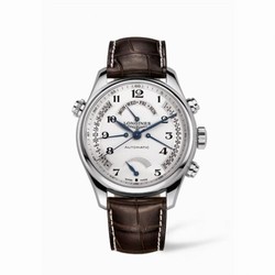 Longines Master Collection 44 Retrograde Power Reserve Stainless Steel / Silver-Arabic / Alligator L2.716.4.78.3