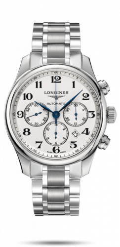 Longines Master Collection 44 Chronograph Stainless Steel / Silver-Arabic / Bracelet L2.859.4.78.6