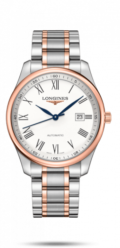 Longines Master Collection 42 Date Stainless Steel / Pink Gold / White-Roman / Bracelet L2.893.5.11.7