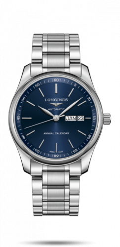 Longines Master Collection 40mm Annual Calendar Stainless Steel / Blue / Bracelet L2.910.4.92.6