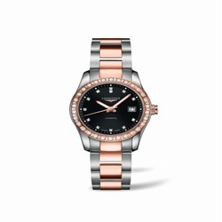 Longines Conquest Classic Automatic 29.5 Stainless Steel / Red Gold / Diamond / Black / Bracelet L2.285.5.57.7