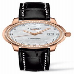Longines Saint-Imier Date 30 Pink Gold Diamond L2.563.9.87.3