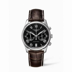 Longines Master Collection Chronograph 40 Stainless Steel / Black - Roman / Strap L2.629.4.51.5