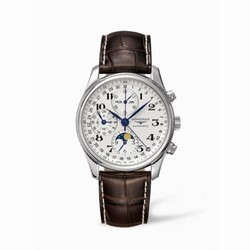 Longines Master Collection 40 Chronograph Calendar Stainless Steel / Silver / Alligator L2.673.4.78.3