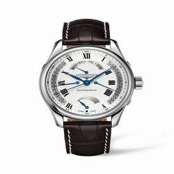 Longines Master Collection 44 Retrograde Power Reserve Stainless Steel / Silver-Roman / Alligator L2.716.4.71.3