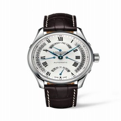 Longines Master Collection 44 Retrograde Stainless Steel / Silver-Roman / Alligator L2.717.4.71.3