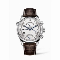 Longines Master Collection 44 Retrograde Stainless Steel / Silver-Arabic / Alligator XL L2.717.4.78.5