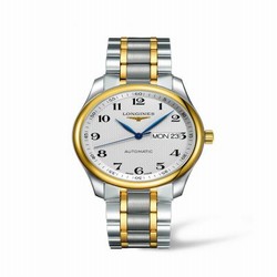 Longines Master Collection 38.5 Stainless Steel / Yellow Gold / Silver-Arabic / Bracelet L2.755.5.78.7