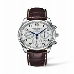 Longines Master Collection 42 Chronograph Stainless Steel / Silver-Arabic / Alligator L2.759.4.78.3