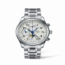 Longines Master Collection 42 Chronograph Calendar Stainless Steel / Silver-Arabic / Bracelet L2.773.4.78.6