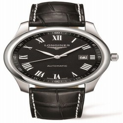 Longines Master Collection 40 Date Stainless Steel / Black-Roman / Alligator L2.793.4.51.7