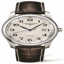 Longines Master Collection 40 Date Stainless Steel / Silver-Arabic / Alligator L2.793.4.78.3
