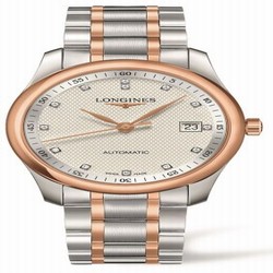Longines Master Collection 40 Date Stainless Steel / Pink Gold / Silver-Diamond / Bracelet L2.793.5.77.7
