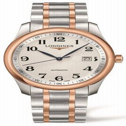 Longines Master Collection 40 Date Stainless Steel / Pink Gold / Silver-Arabic Bracelet L2.793.5.79.7