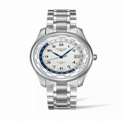 Longines Master Collection 42 World Time Stainless Steel / Silver-Arabic / Bracelet L2.802.4.70.6