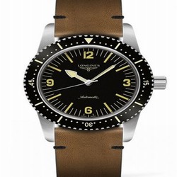 Longines Skin Diver Stainless Steel / Black / Calf L2.822.4.56.2