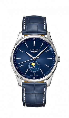 Longines Master Collection 42 Moonphase Stainless Steel / Blue / Alligator L2.919.4.92.0