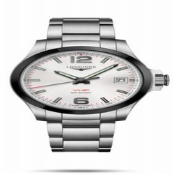 Longines Conquest V.H.P. 41 Stainless Steel / Ceramic / Silver / Bracelet L3.719.4.76.6