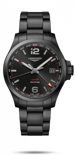 Longines Conquest V.H.P. GMT 43 PVD / Black / Bracelet L3.728.2.56.6