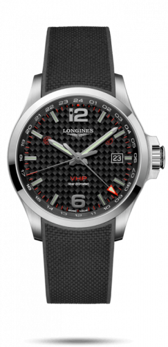 Longines Conquest V.H.P. GMT 43 Stainless Steel / Carbon / Rubber L3.728.4.66.9