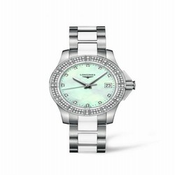 Longines Conquest 35 Quartz Stainless Steel Diamond Bezel L3.280.0.87.7