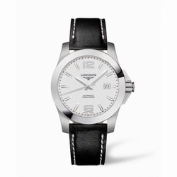 Longines Conquest Automatic 41mm Silver Leather L3.658.4.76.0