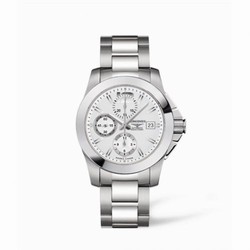 Longines Conquest Chronograph Silver Bracelet L3.662.4.76.6