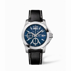 Longines Conquest Chronograph Blue Leather L3.662.4.96.0