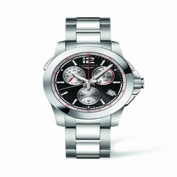 Longines Conquest Chronograph Quartz Jumping 41 Stainless Steel / Black / Bracelet L3.701.4.56.6