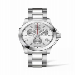 Longines Conquest Chronograph Quartz 41 Stainless Steel / Silver / Bracelet L3.702.4.76.6