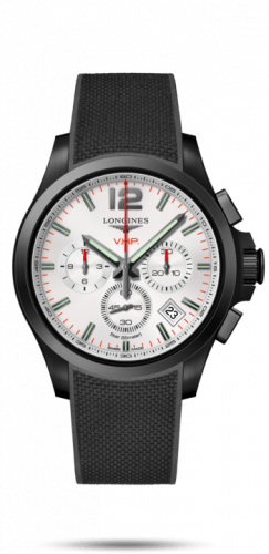 Longines Conquest V.H.P. Chronograph 42 PVD / Silver / Rubber L3.717.2.76.9