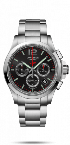 Longines Conquest V.H.P. Chronograph 42 Stainless Steel / Black / Bracelet L3.717.4.56.6