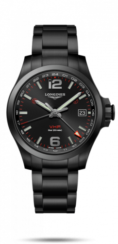 Longines Conquest V.H.P. GMT 41 PVD / Black / Bracelet L3.718.2.56.6