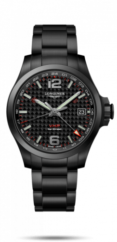 Longines Conquest V.H.P. GMT 41 PVD / Carbon / Bracelet L3.718.2.66.6