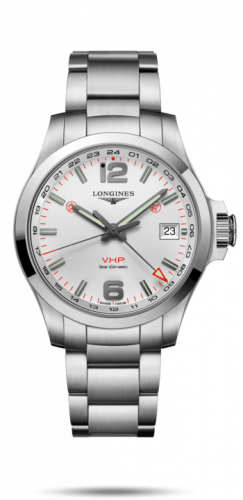 Longines Conquest V.H.P. GMT 41 Stainless Steel / Silver / Bracelet L3.718.4.76.6