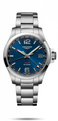 Longines Conquest V.H.P. GMT 41 Stainless Steel / Blue / Bracelet L3.718.4.96.6