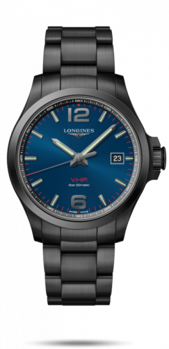 Longines Conquest V.H.P. 43 PVD / Blue / Bracelet L3.726.2.96.6