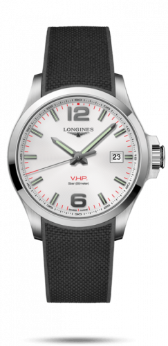 Longines Conquest V.H.P. 43 Stainless Steel / Silver / Rubber L3.726.4.76.9